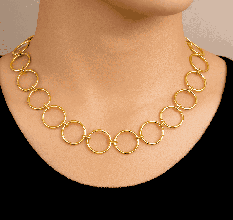Circle choker Necklace, Brass 22k gold plated, Wholesale jewelry